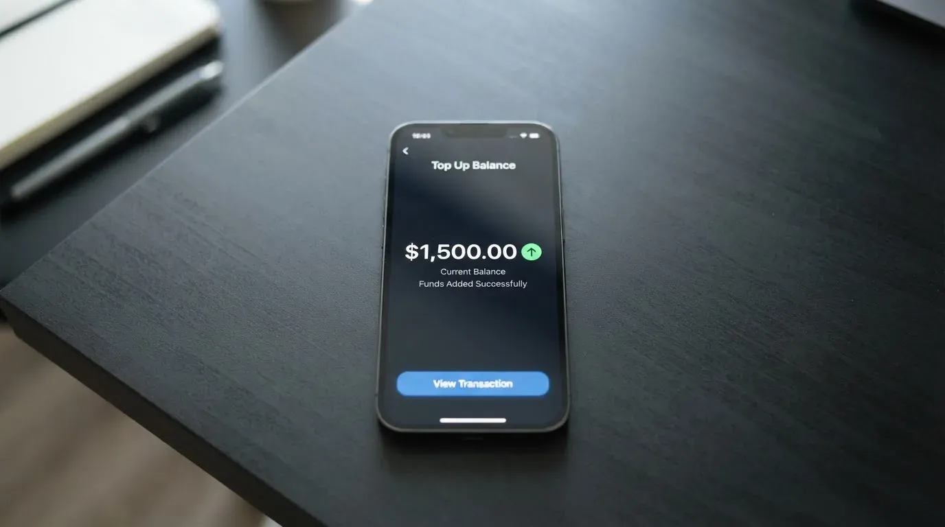 A phone showing a stablecoin transfer screen