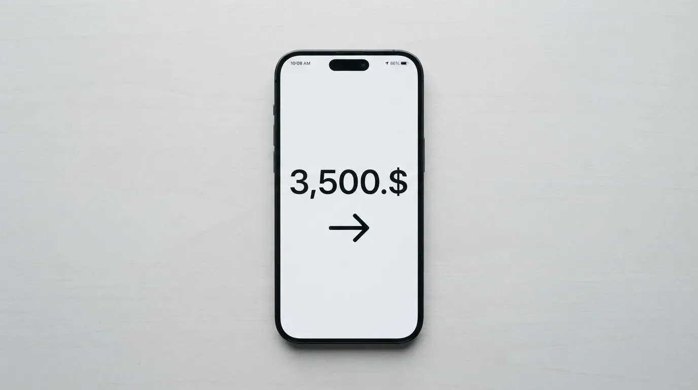 A phone showing a stablecoin transfer screen