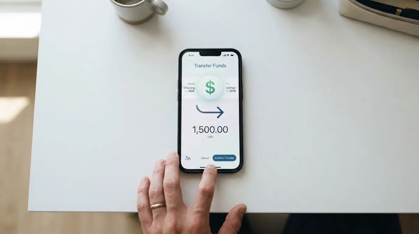 A phone showing a stablecoin transfer screen