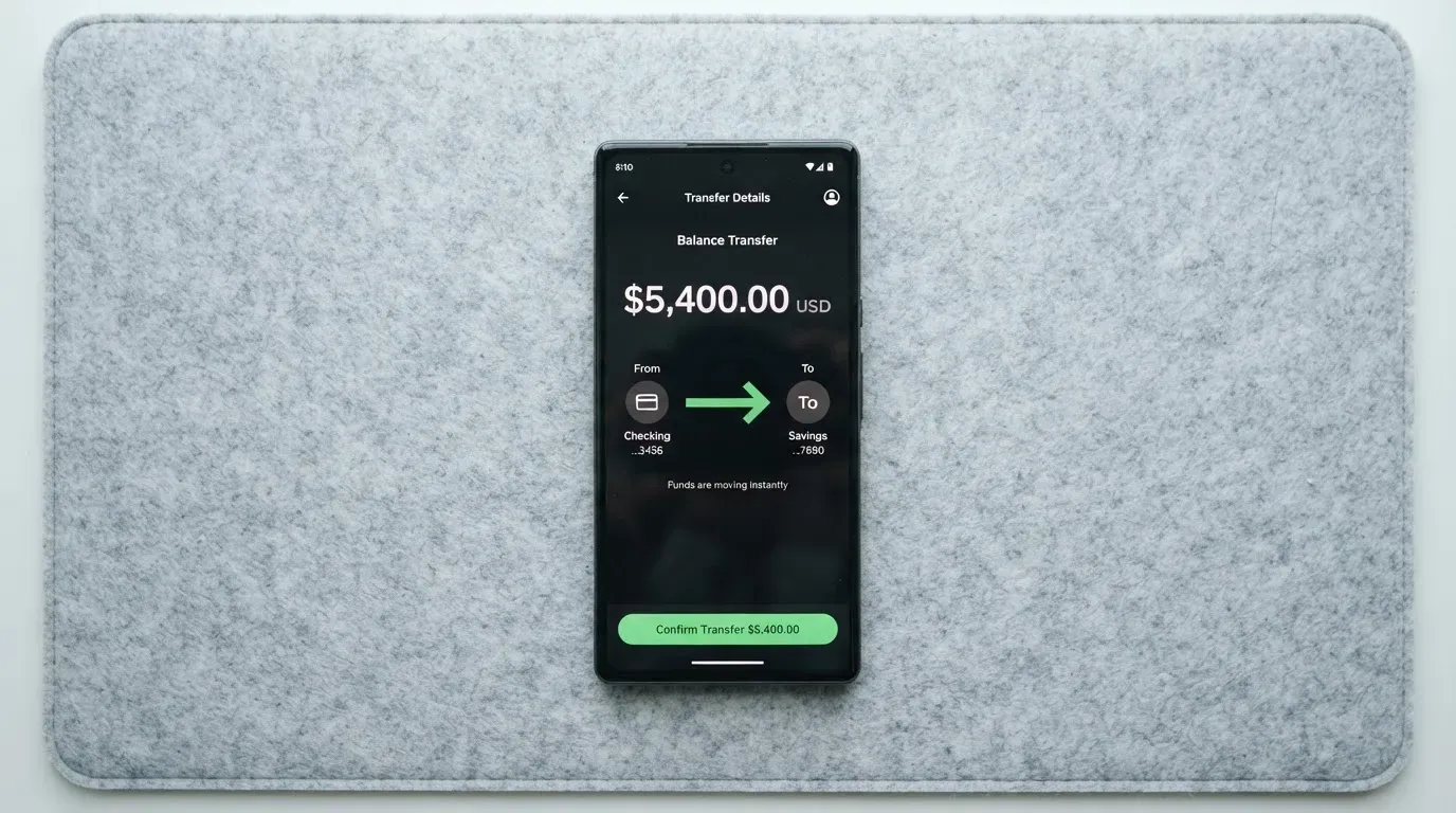 A phone showing a stablecoin transfer screen