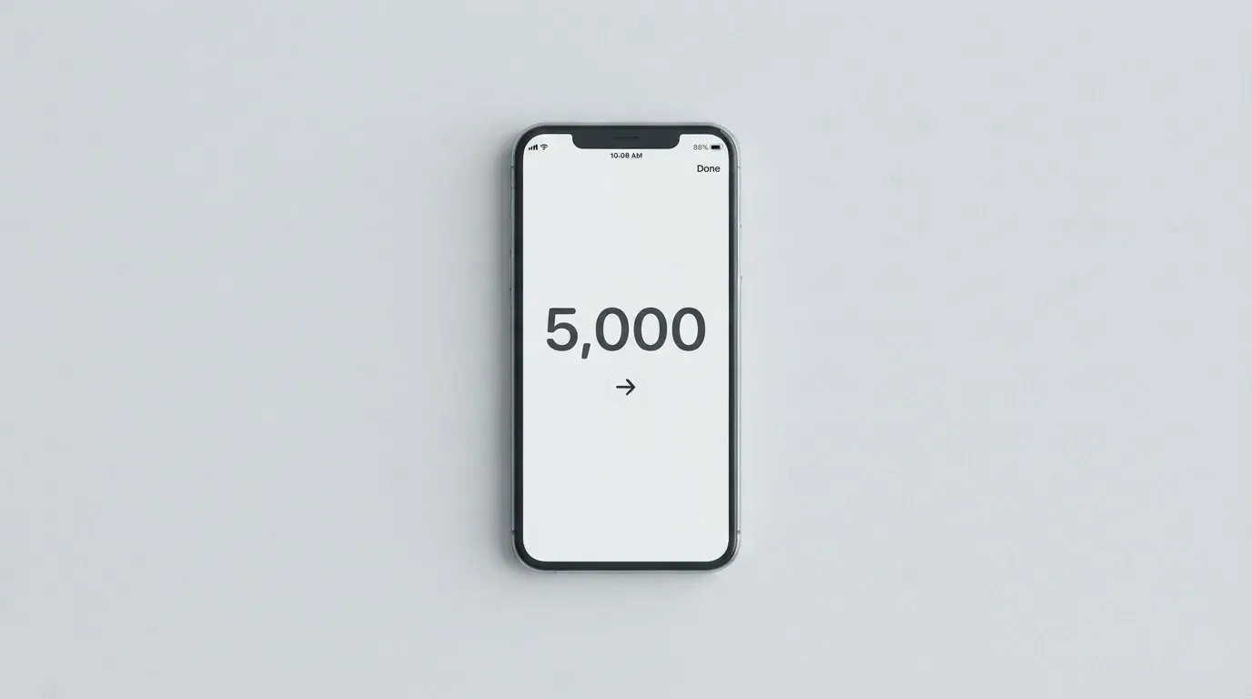 A phone showing a stablecoin transfer screen