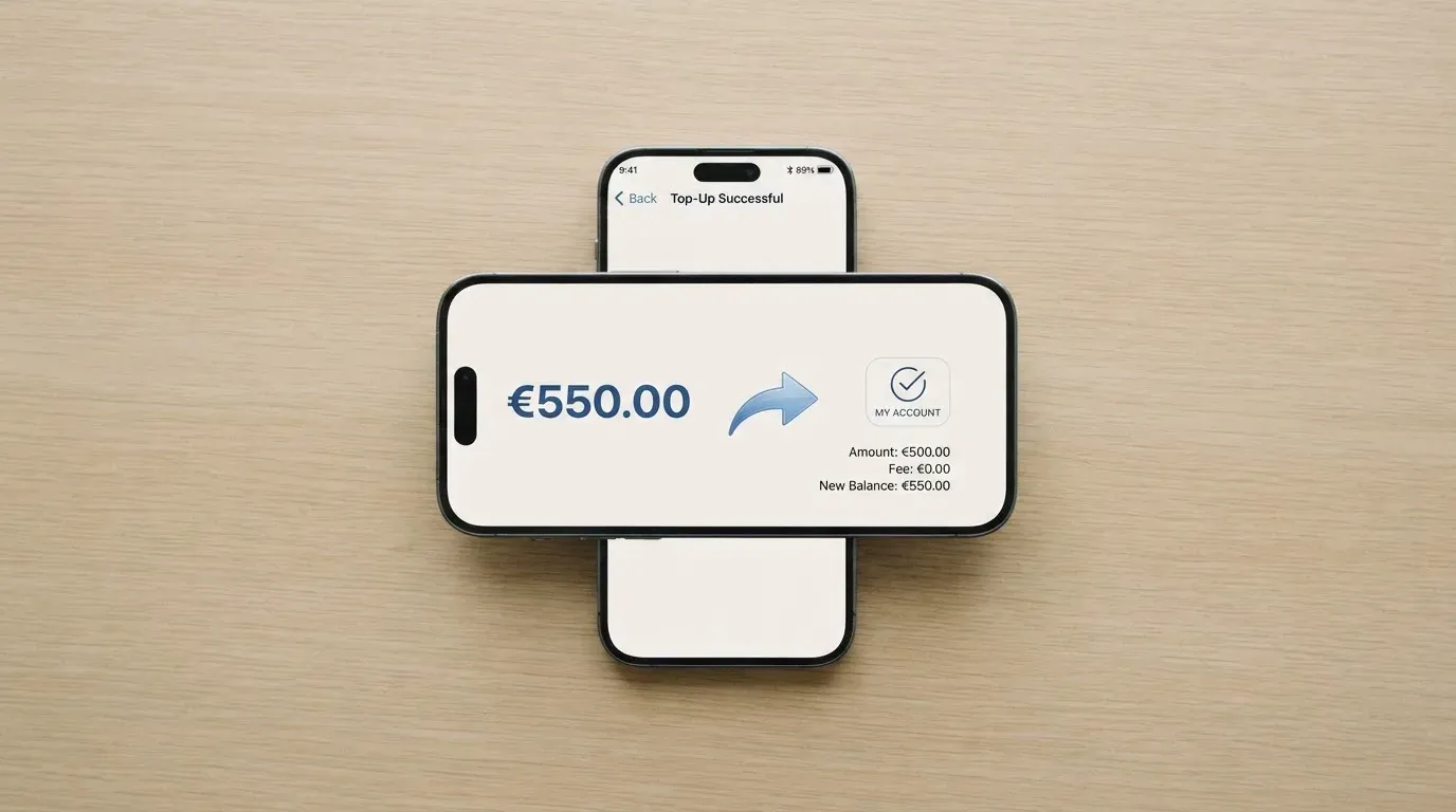 A phone showing a stablecoin transfer screen