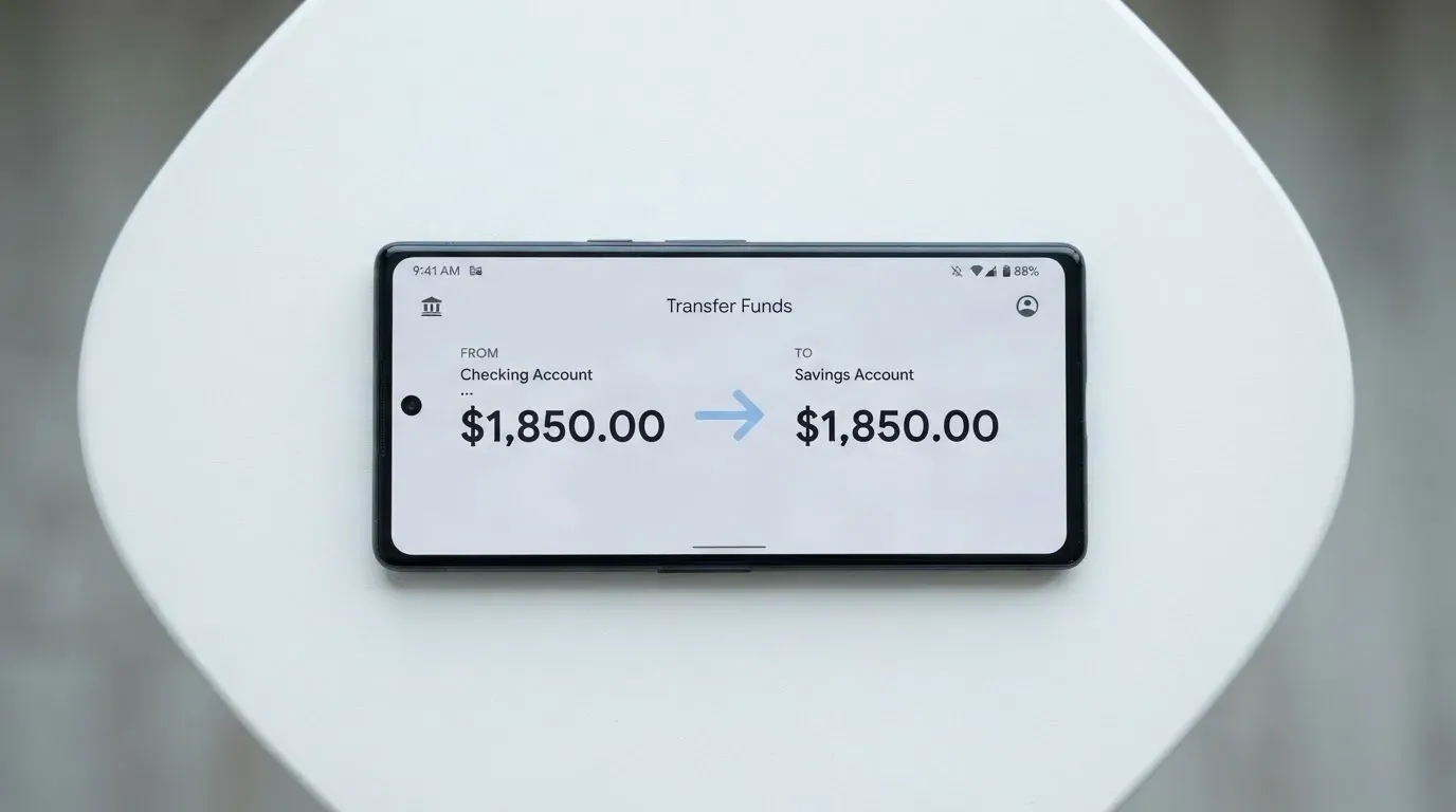 A phone showing a stablecoin transfer screen