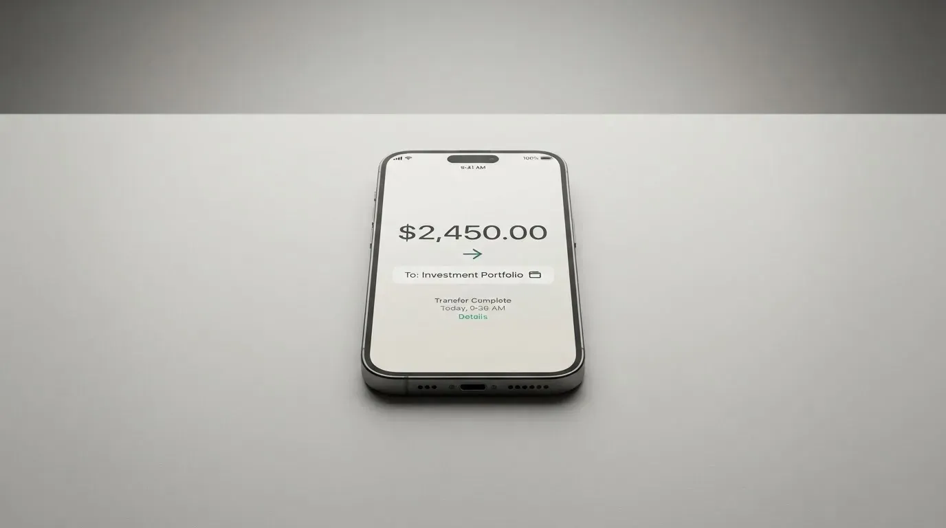 A phone showing a stablecoin transfer screen