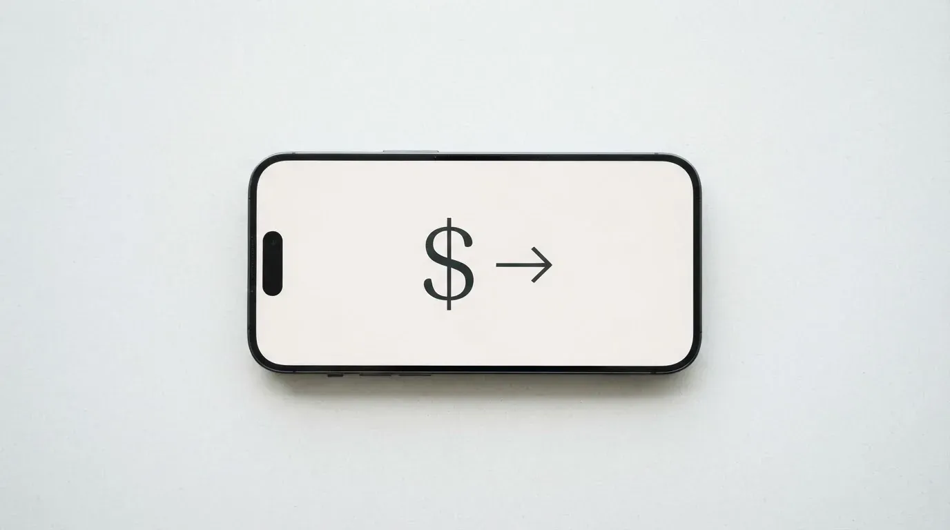 A phone showing a stablecoin transfer screen